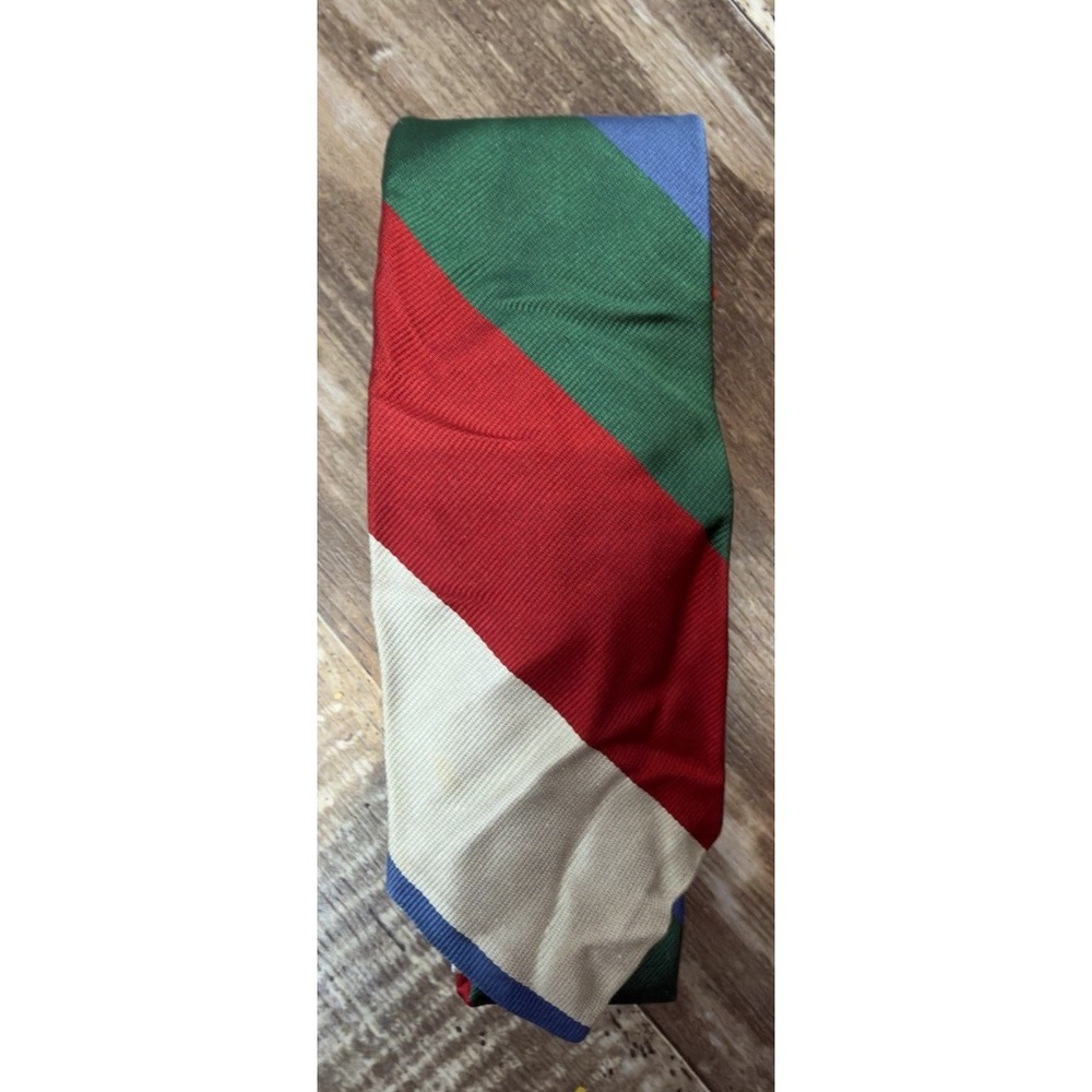Vintage Polo Ralph Lauren Mens Tie Multicolor Colorblock Stripe Preppy Necktie